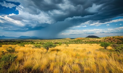 Regen Suedafrika Savanne Wetter Afrikaans